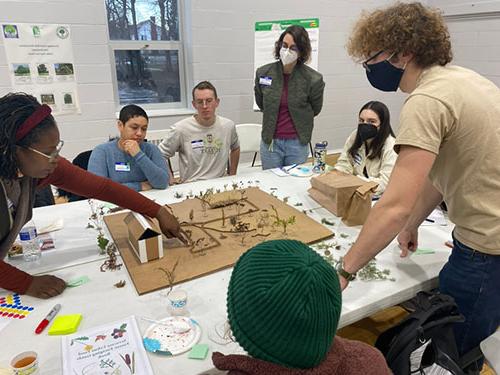 Community meeting discussing urban food forest